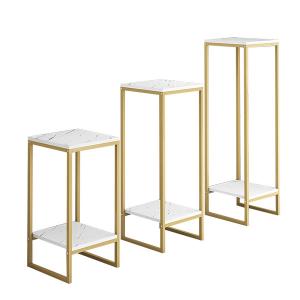 Quality Ulti Layer 800mm Height 40mm Width Flower Display Rack Golden Iron uUed Grocery Store Shelving For Sale for sale