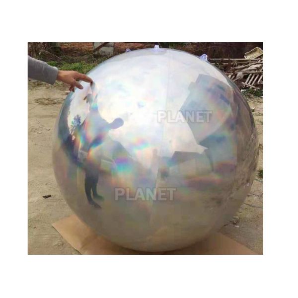Spherical Bright Color Silver Inflatable Mirror Ball For Party Decoration