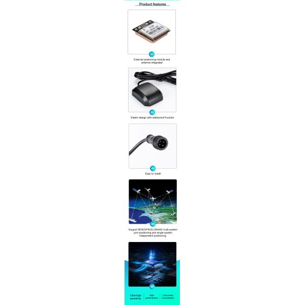 Aviation Connector GPS Receiver Module 3.0V-5.0V for Mercedes BMW