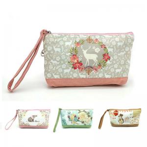 Quality Cute Cartoon Printing Reusable Cotton Canvas Cosmetic Bag for sale