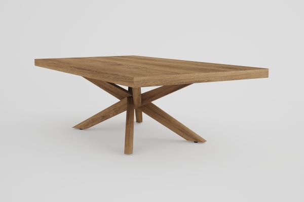 Buy Solid Oak Wood Scandinavian Dining Table Rectangular Dining Table Set at wholesale prices