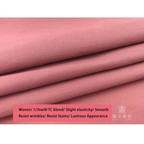 40x15D Plain Cotton Dyeing Polyester Fabric 198gsm Men Suit Material