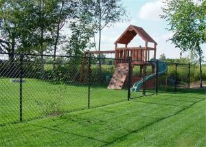 Quality Green Color Vinyl Coated Chain Link Fence For Garden All Opening Size for sale