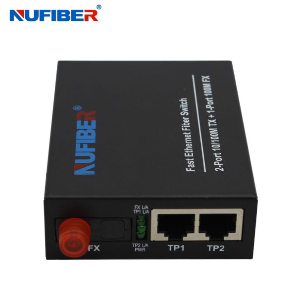 100M 2*10/100Base-Tx to 1*100Base-Fx SM single fiber FC 20km fiber ethernet switch