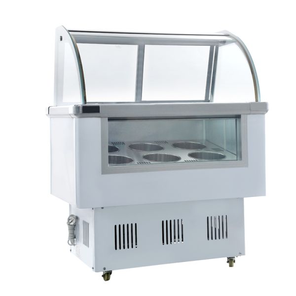 Stainless Steel Ice Cream Freezer Sliding Door 220V Double Door