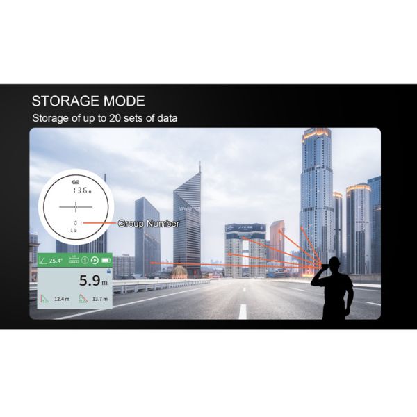 kaemeasu Rechargeable Laser Rangefinder Voice Golf Range Finder LCD Display Telescope With Side Screen J1200