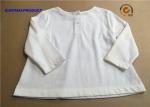 Stylish Plain Infant T Shirts , Screen Print Back Placket Baby White Long Sleeve