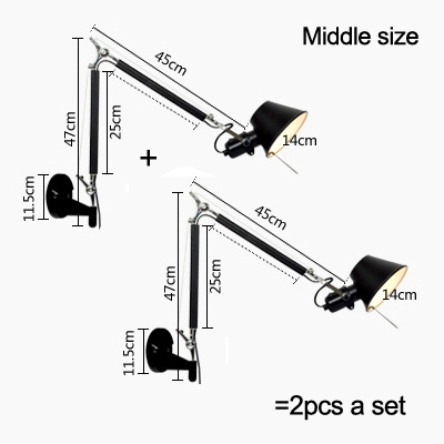 Black White Color Long swing arm Adjustable Aluminum sconces lamp telescopic wall lights (WH-OR-02)