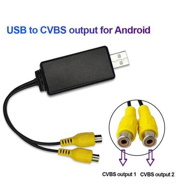 Buy USB to CVBS Video output Adapter to RCA interface Cable usb input 2 ports video output to Car Radio at wholesale prices