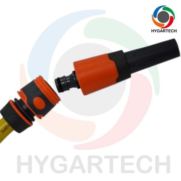 Garden Plastic Hose Nozzle Click Quick Connect Adjustable Spray from Mist to Jet Gardening and Horticulture
