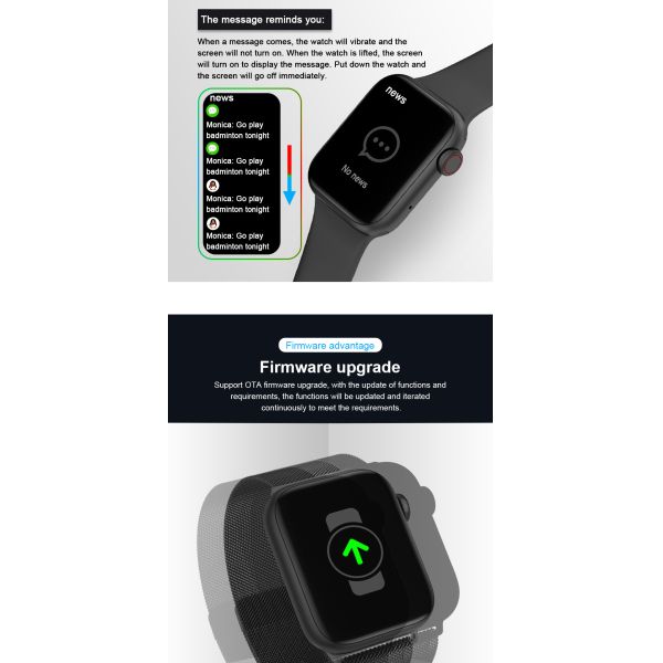 IWO MC57 180MAH 1.57 Inch Dial Heart Rate Monitor 2hrs Charging
