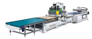 China Servo Control CNC Nesting Machine Wood Cutting With 12 Tools Magazine And 9V Drill Bank on sale