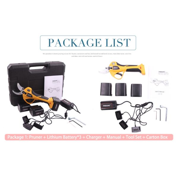 Swansoft New Type 4.0CM Cordless Electric Pruner Eletric Pruning Shears for Vineyard and Orchard with LED Screen Display