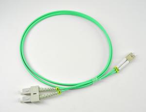 Quality SC-LC multimode fiber optic patch cord,10gb OM3/OM4 50/125um Aqua PVC/LSZH duplex patch cord optical fiber for sale