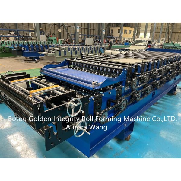 Corrugated Trapezoid Double Layer Roll Forming Machine 15 M/Min