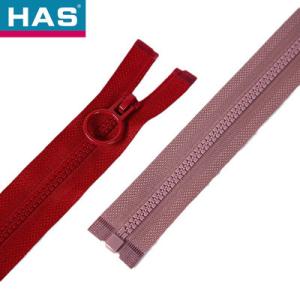 Smooth Plastic Zippers Open End / Closed End Red Invisible Zipper