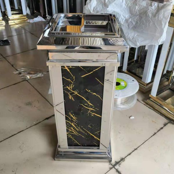 Customized Hotel Lobby Trash Cans Stainless Steel Trash Can For Shopping Mall Corridor