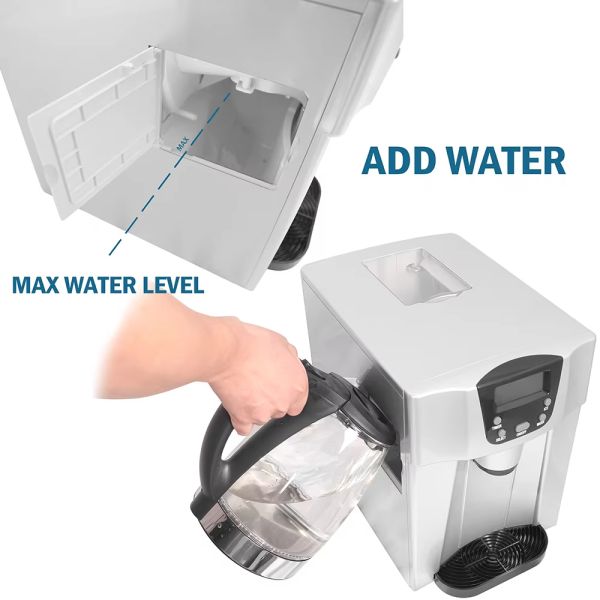 20kg Bullet Ice Block Making Small Home Commercial Ice Maker Machine for Business Automatic input water type Hand watering