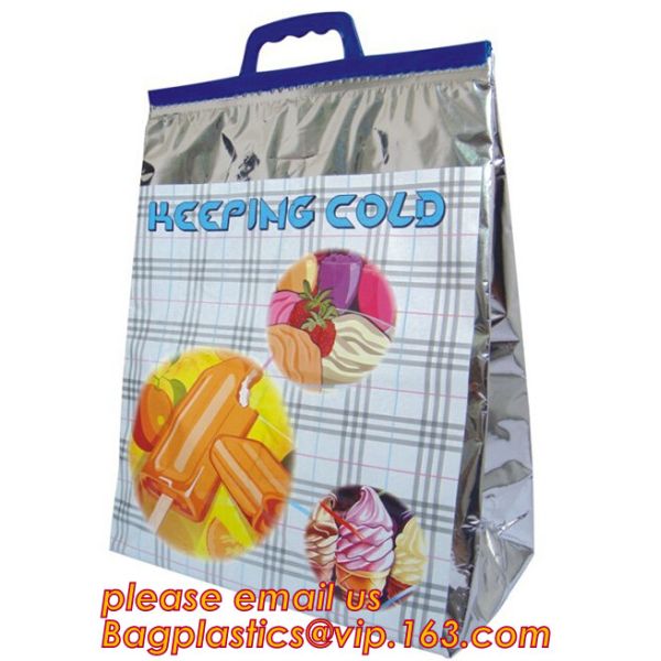 reflective Thermal Plastic handle portable aluminum epe foam Insulation bag cool bag,aluminum film lunch Thermal food pi