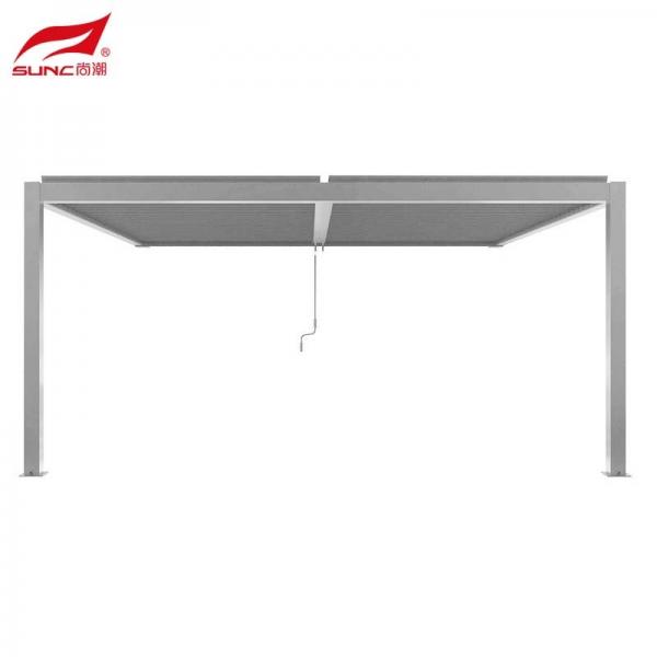 Buy 4x4m 4x3m 3x3m Wall-mounted Aluminium Manual Louvered Pergola Gery Outdoor Garden Building at wholesale prices