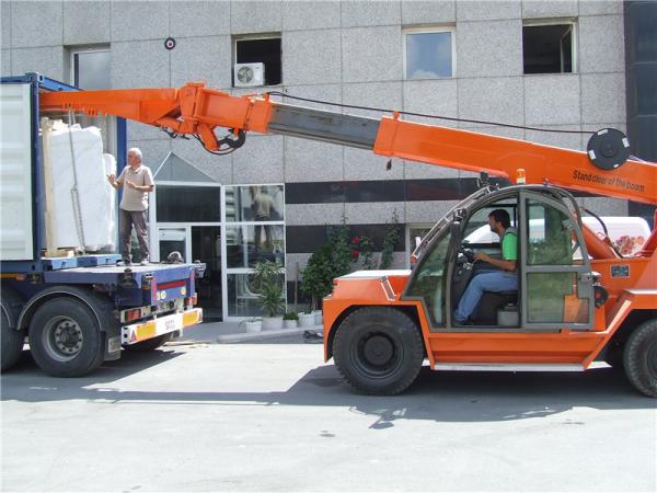 Buy 10ton crane telehandler for  marble slab loading and unloading from 20GP container at wholesale prices