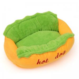 Quality Pet Lovely Dog Burger Cat Bed House Large Hamburger Hot Dog Intestine House Pet Pad Removable And Washable for sale
