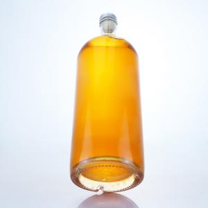 China Tequila Vodka Rum Whisky Liquor Glass Bottle with Cork 1000ml High Flint Cylinder Shape on sale