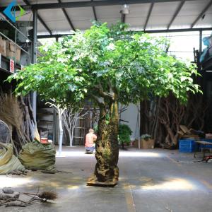 Quality Large Size Artificial Bodhi Tree Double Branch Trunk Design For Hotel Lobby Decoration for sale