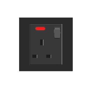 13 Amp British Standard Power Socket PC Black / Champagne / Grey