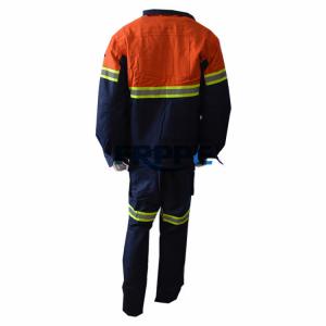 Quality EN11611 Oem Cotton Denim Safety 300gsm Fire Retardant Suit for sale