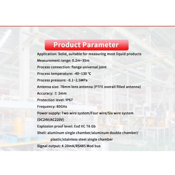 Customized UBLG-80CY UNIVO 80G Millimeter Wave Radar Level Meter for Liquid Detection