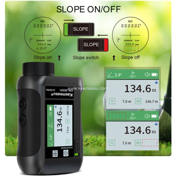 kaemeasu Rechargeable Laser Rangefinder Voice Golf Range Finder LCD Display Telescope With Side Screen J1200