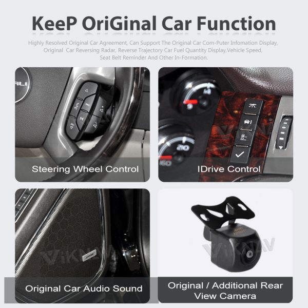 Viknav Car Radio For GMC-Yukon/Chevy Suburban Tahoe Auto AC (2007-2013)12.1 Inch Android 13 IPS Touch Screen Navigation