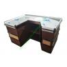 Buy cheap U Shape Supermarket Cash Counter With Stop Bar / Metal Coffee Cashier Desk For from wholesalers