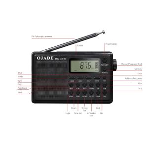 Display Handheld Bluetooth Radio 108MHZ Bluetooth Clock Radio With Folding