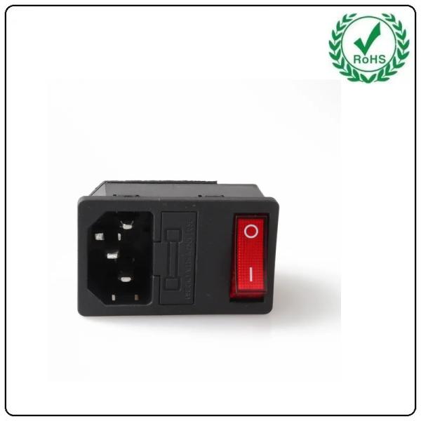 Buy LZ-14-F16 IEC320 Ac Power Socket With Fuse Holder And Rocker Switch Inlet at wholesale prices