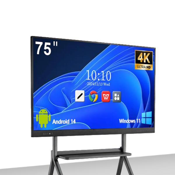 Buy 4k 55 65 75 85 96 110'' Multi Language Software LCD Smart Android Interactive Touch Panel at wholesale prices