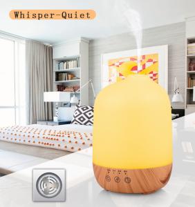 300ML Ultrasonic Wood Grain Aroma Diffuser with 7 Color Lights and 4 Timer,Auto Shut-off Function