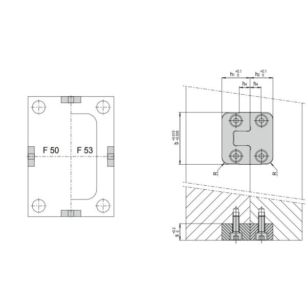BT-B . E1308 56 HRC Mould Side Lock High Temperature Resistance