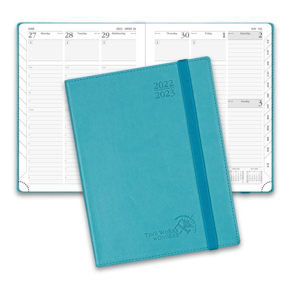 Buy A5 Size Turquoise Medium Academic Planner Customization Support at wholesale prices