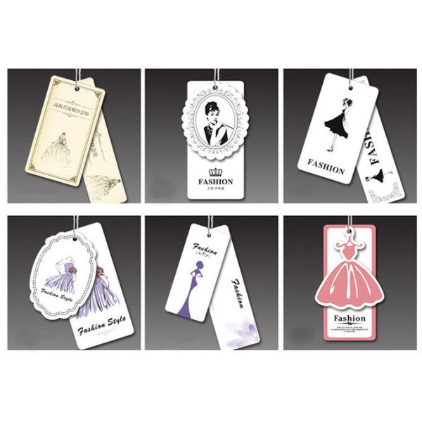 Custom full color printed paper card garment clothing swing hang tag