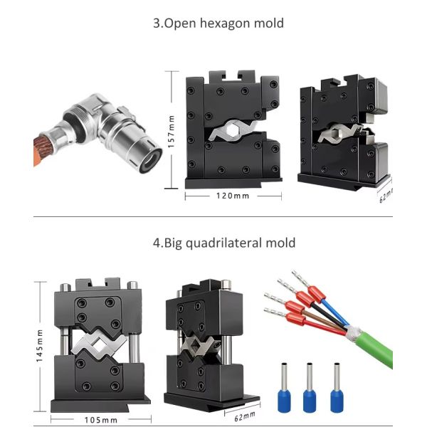 20-Tons Hexagonal Profile Copper Eyelet Crimping Machine 10-120sqmm Terminal Cable Manufacturing Equipment