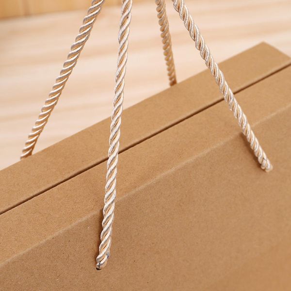 Custom Packaging Recycled Kraft Paper Box With Rope Handle Environmental and Packing Items