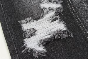 China 11.5 Oz 100 Cotton Denim Fabric Sulfur Black Textile For Man Woman Jeans Material on sale