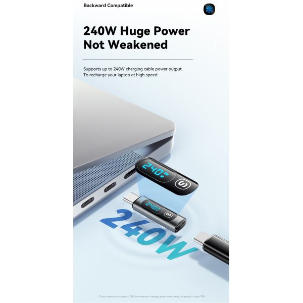 ESSAGER ES-OTG16 240W Type C To C USB OTG Adapter With Digital Display