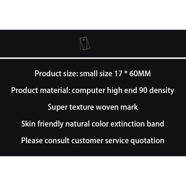 Custom washable adhesive garment labels Factory Direct garment size label Accessories Embroidered price clothing label