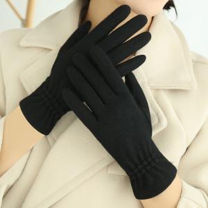 Quality Black Knit Wool Winter Warm Gloves For Women Hand Heated for sale