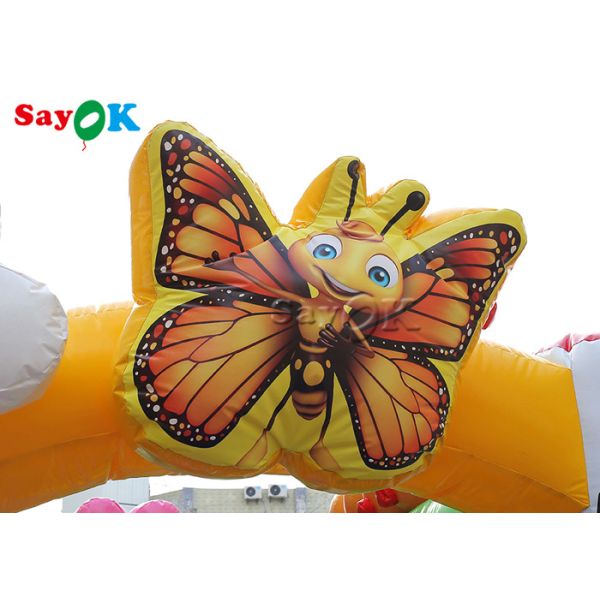 5.5x5x4mH Butterfly Bee Insect Theme Inflatable Bounce House Slide With Flower