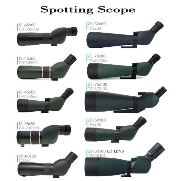 Powerful 20-60x80 Spotting Scope Waterproof Telescope For Target Shooting