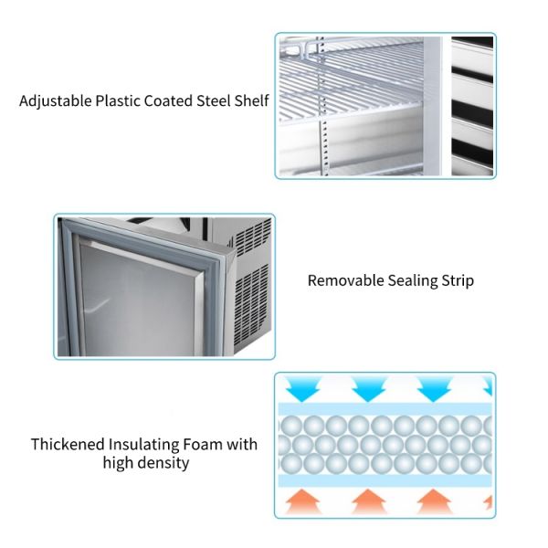 SS201/304 Under Counter Refrigerators Freezer 220V For Kitchen